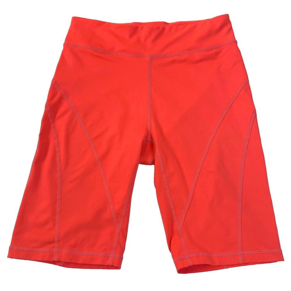 Free People Movement Neon Coral Pink Biker Shorts Womens Small Hidden Pocket